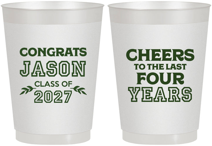 Personalized Graduation 10 oz Frosted Cups - Class Of 2027 Last Four Years | 130036