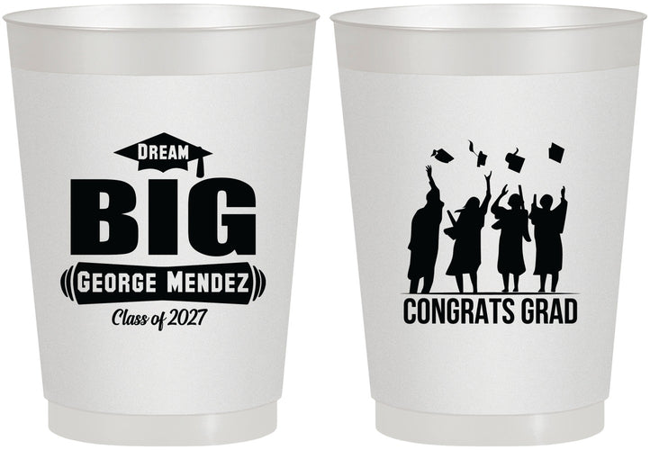 Personalized Graduation 10 oz Frosted Cups - Class Of 2027 Dream Big | 130039