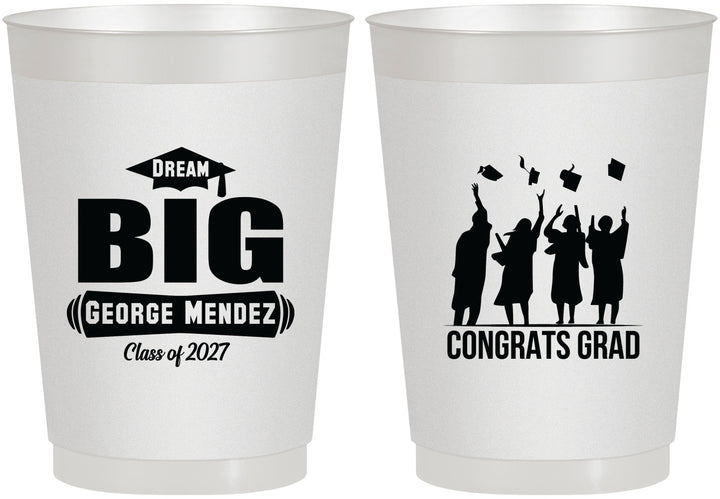 Personalized Graduation 10 oz Frosted Cups - Class Of 2027 Dream Big | 130039