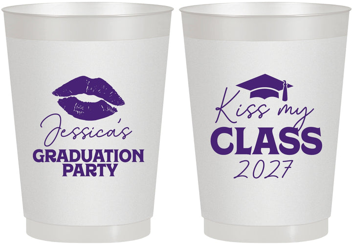 Personalized Graduation 10 oz Frosted Cups - Class Of 2027 Kiss My Class | 130041