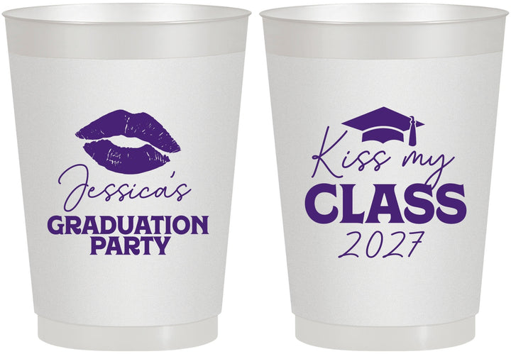 Personalized Graduation 10 oz Frosted Cups - Class Of 2027 Kiss My Class | 130041