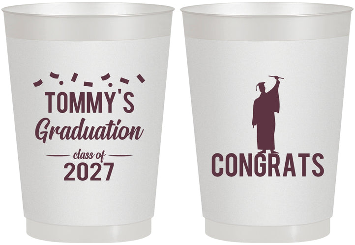 Personalized Graduation 10 oz Frosted Cups - Class Of 2027 Congrats | 130046