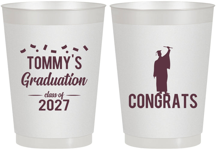 Personalized Graduation 10 oz Frosted Cups - Class Of 2027 Congrats | 130046