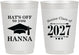 Personalized Graduation 10 oz Frosted Cups - Class Of 2027 Hats Off | 130049