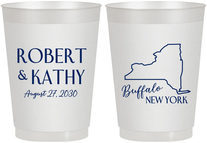 Personalized Wedding 10 oz Frosted Cups - New York | 131