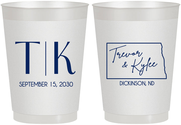 Personalized Wedding 10 oz Frosted Cups - North Dakota | 133
