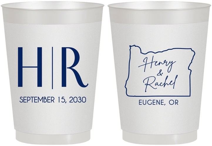 Personalized Wedding 10 oz Frosted Cups - Oregon | 136