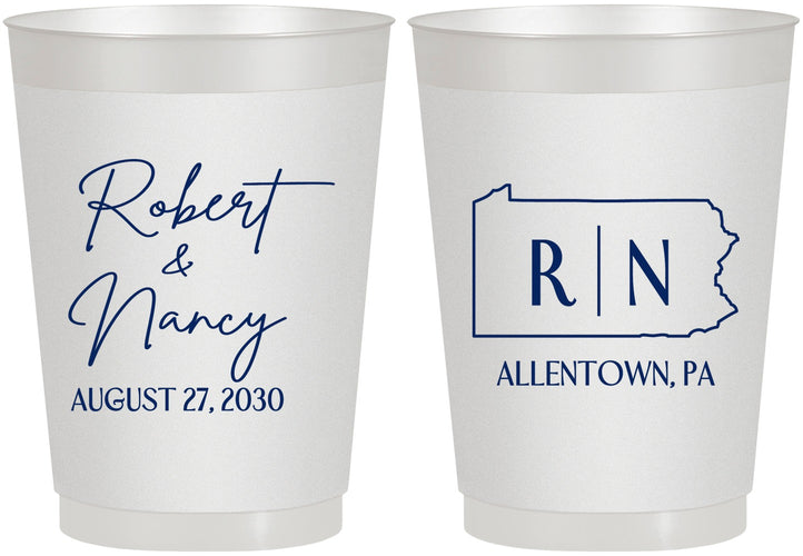Personalized Wedding 10 oz Frosted Cups - Pennsylvania | 137
