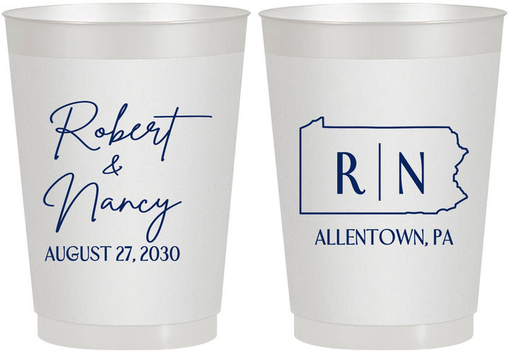 Personalized Wedding 10 oz Frosted Cups - Pennsylvania | 137