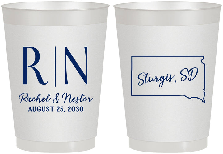 Personalized Wedding 10 oz Frosted Cups - South Dakota | 140