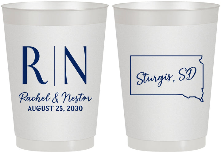Personalized Wedding 10 oz Frosted Cups - South Dakota | 140