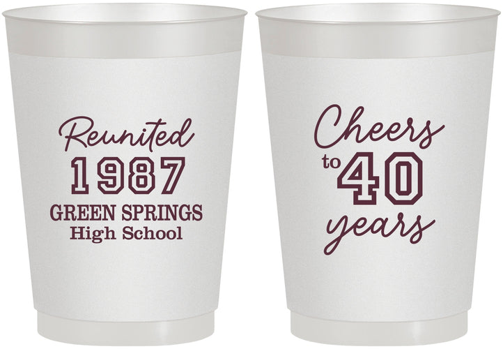 Personalized Class Reunion 10 oz Frosted Cups - Class Of 1987 40 Year | 140003