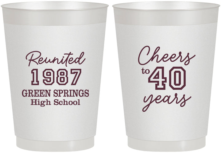 Personalized Class Reunion 10 oz Frosted Cups - Class Of 1987 40 Year | 140003