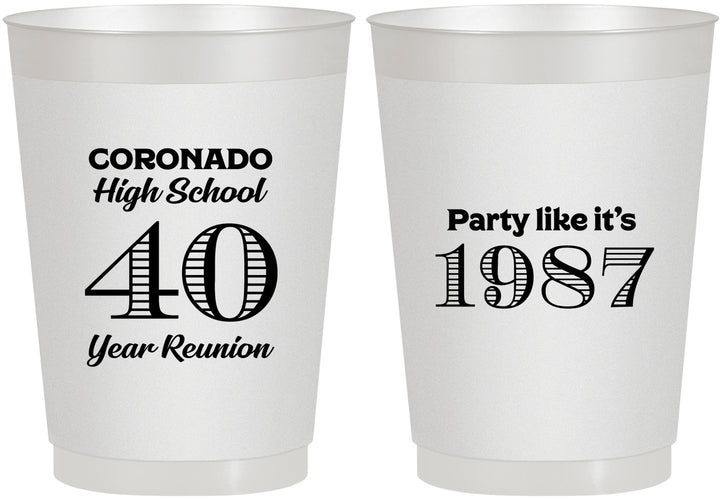 Personalized Class Reunion 10 oz Frosted Cups - Class Of 1987 40 Year | 140008
