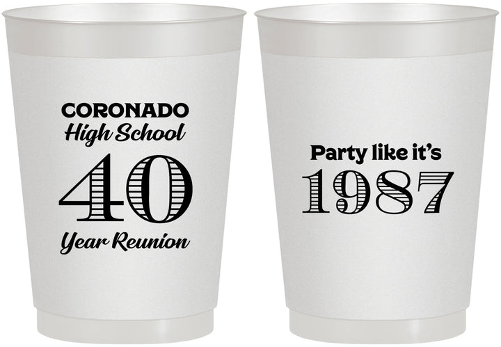 Personalized Class Reunion 10 oz Frosted Cups - Class Of 1987 40 Year | 140008