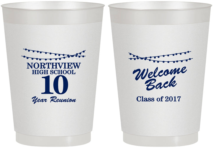 Personalized Class Reunion 10 oz Frosted Cups - Class Of 2017 10 Year | 140010