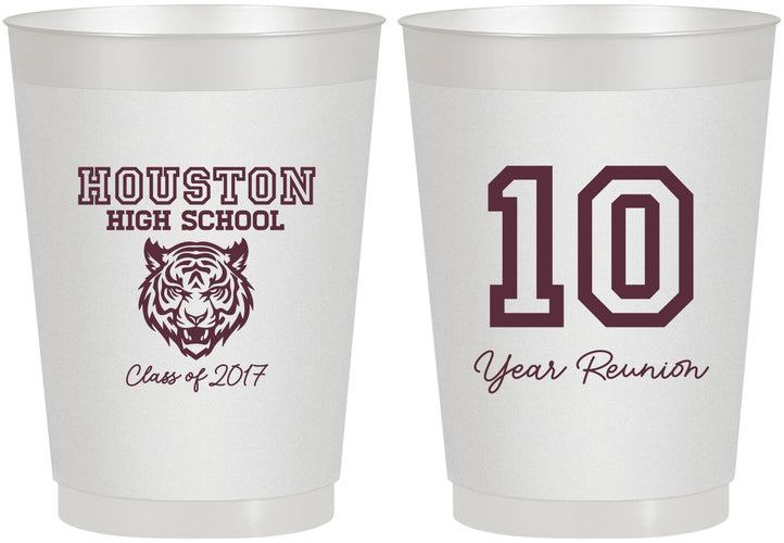 Personalized Class Reunion 10 oz Frosted Cups - Class Of 2017 10 Year | 140015