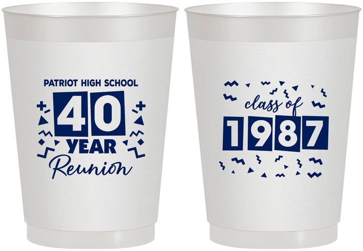 Personalized Class Reunion 10 oz Frosted Cups - Class Of 1987 40 Year | 140018