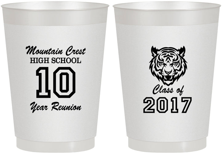 Personalized Class Reunion 10 oz Frosted Cups - Class Of 2017 10 Year | 140020