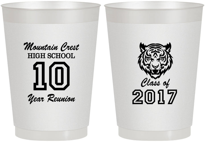 Personalized Class Reunion 10 oz Frosted Cups - Class Of 2017 10 Year | 140020