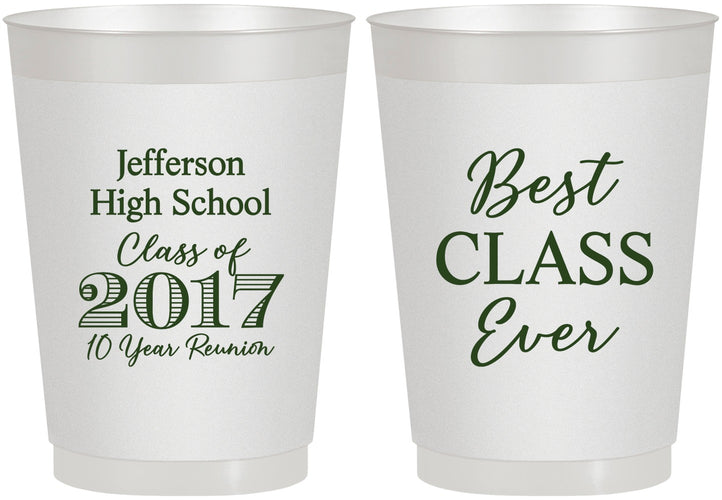 Personalized Class Reunion 10 oz Frosted Cups - Class Of 2017 10 Year | 140025