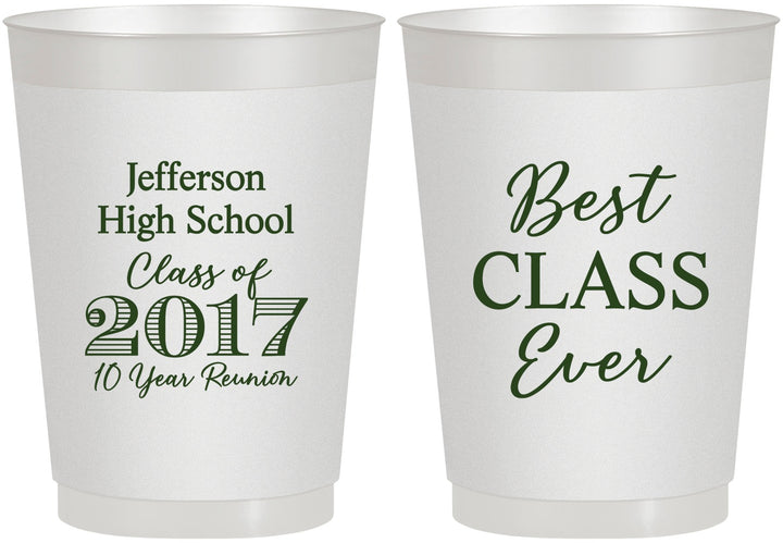 Personalized Class Reunion 10 oz Frosted Cups - Class Of 2017 10 Year | 140025