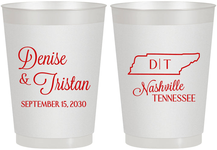Personalized Wedding 10 oz Frosted Cups - Tennessee | 141