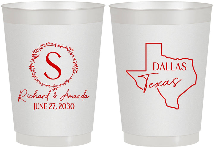 Personalized Wedding 10 oz Frosted Cups - Texas | 142