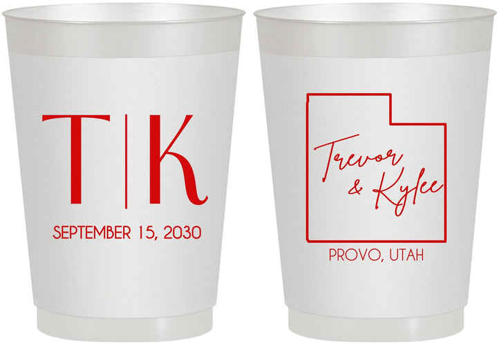 Personalized Wedding 10 oz Frosted Cups - Utah | 143