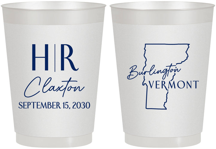 Personalized Wedding 10 oz Frosted Cups - Vermont | 144