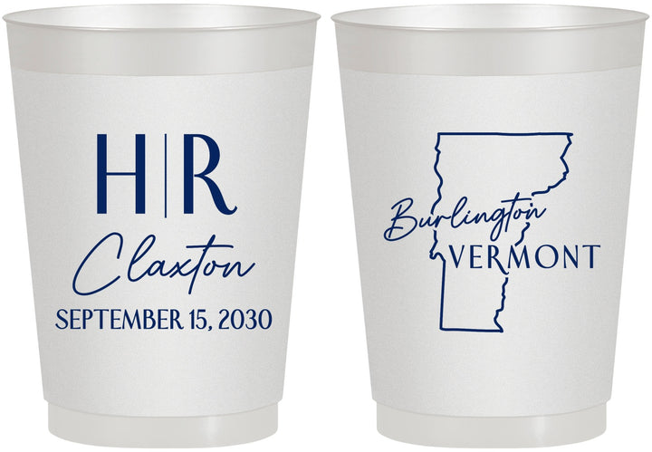 Personalized Wedding 10 oz Frosted Cups - Vermont | 144