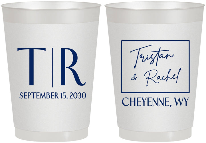 Personalized Wedding 10 oz Frosted Cups - Wyoming | 149
