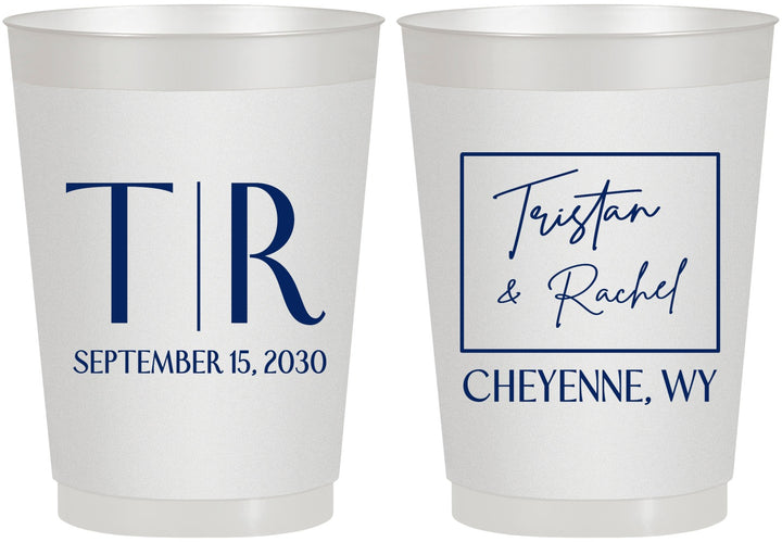 Personalized Wedding 10 oz Frosted Cups - Wyoming | 149