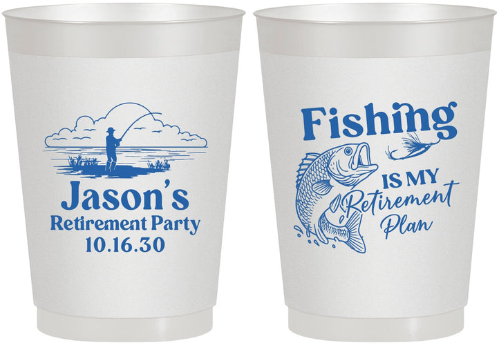 Personalized Retirement 10 oz Frosted Cups - Fishing | 150009