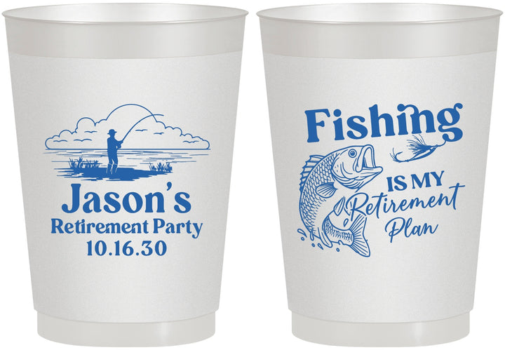 Personalized Retirement 10 oz Frosted Cups - Fishing | 150009