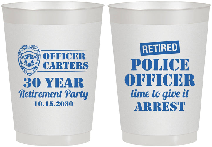 Personalized Retirement 10 oz Frosted Cups - Police Officer | 150010