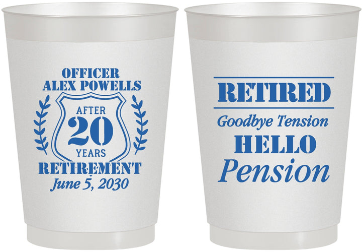 Personalized Retirement 10 oz Frosted Cups - Police Officer | 150011