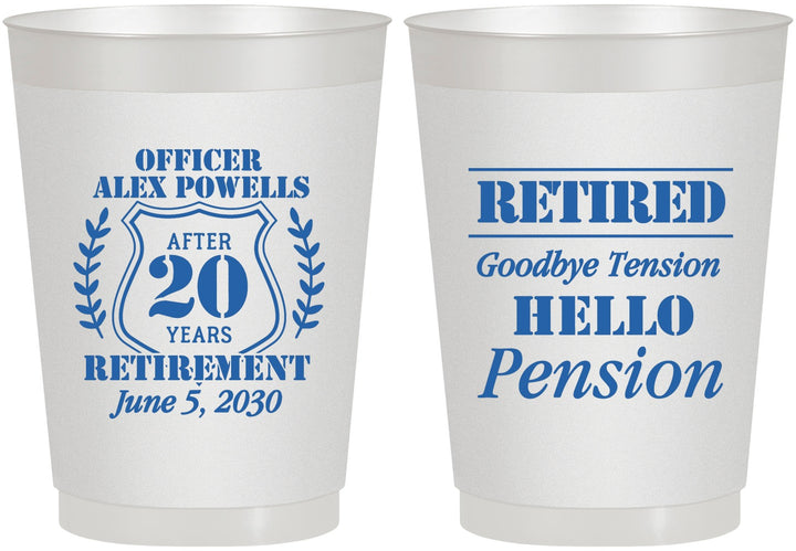 Personalized Retirement 10 oz Frosted Cups - Police Officer | 150011