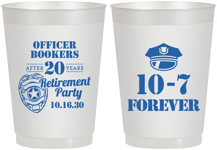 Personalized Retirement 10 oz Frosted Cups - Police Officer | 150012