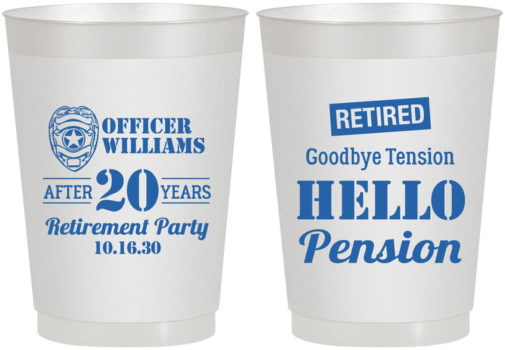 Personalized Retirement 10 oz Frosted Cups - Police Officer | 150013