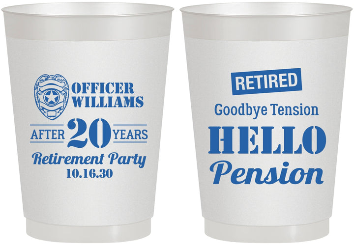 Personalized Retirement 10 oz Frosted Cups - Police Officer | 150013