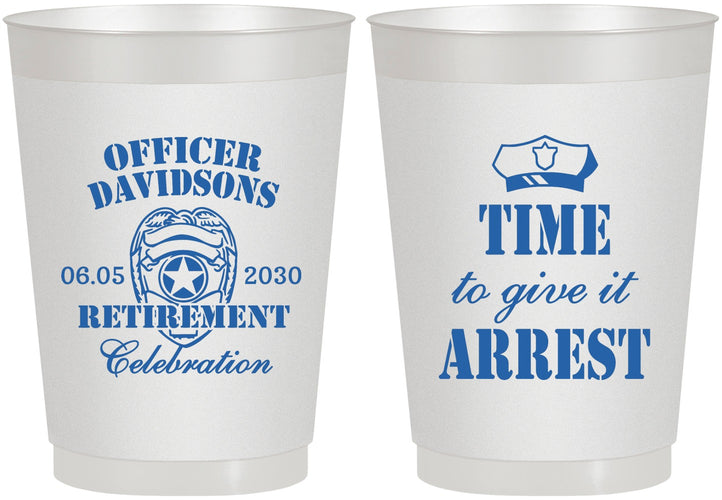 Personalized Retirement 10 oz Frosted Cups - Police Officer | 150014