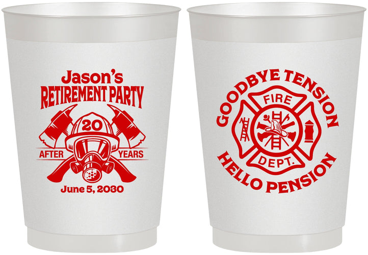 Personalized Retirement 10 oz Frosted Cups - Firefighter | 150015