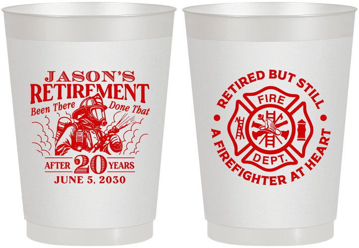 Personalized Retirement 10 oz Frosted Cups - Firefighter | 150016