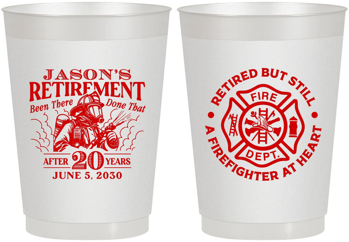 Personalized Retirement 10 oz Frosted Cups - Firefighter | 150016