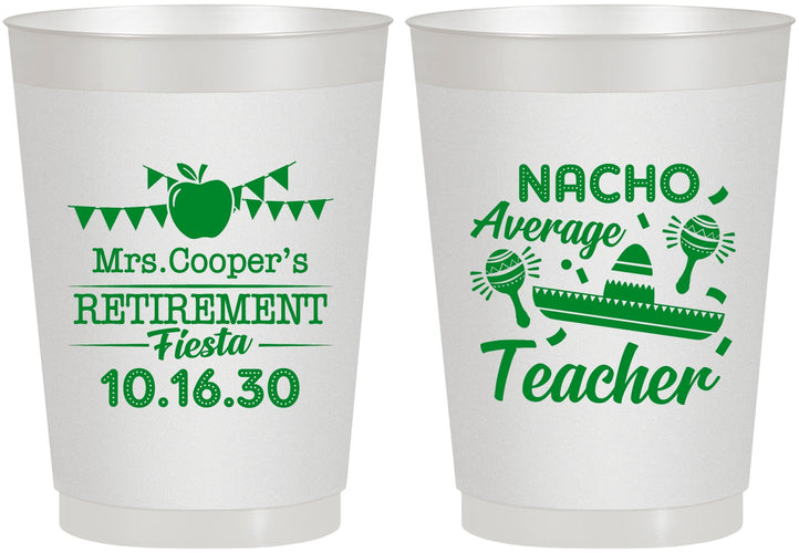 Personalized Retirement 10 oz Frosted Cups - Nacho Average Teacher | 150023
