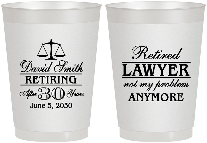 Personalized Retirement 10 oz Frosted Cups - Lawyer | 150025