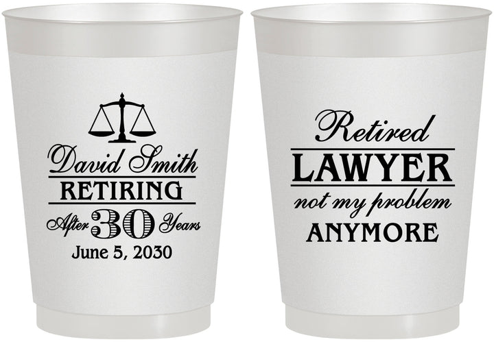Personalized Retirement 10 oz Frosted Cups - Lawyer | 150025