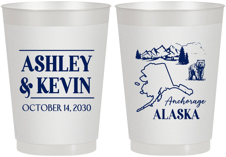 Personalized Wedding 10 oz Frosted Cups - Alaska | 151