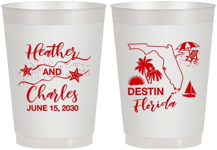 Personalized Wedding 10 oz Frosted Cups - Florida | 158